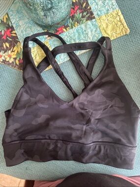 SkirtSports Black Camouflage Strappy Sports Bra